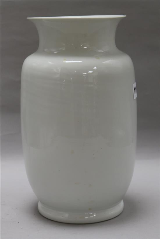 A 20th century Chinese white glazed vase height 30cm